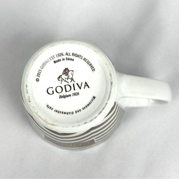 Godiva Belgium 1926 Gold & White Chevron Coffee/Tea Mug - Picture 6 of 6
